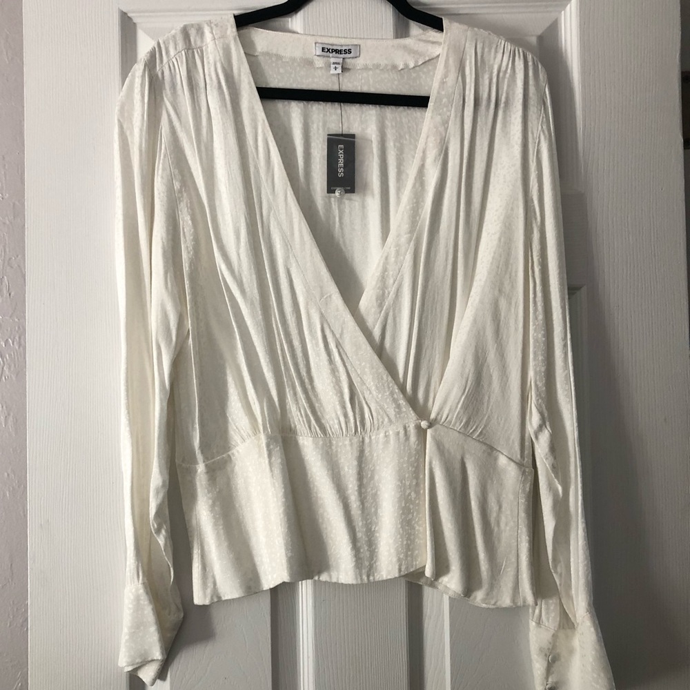 NWT Express White Long Sleeve Blouse